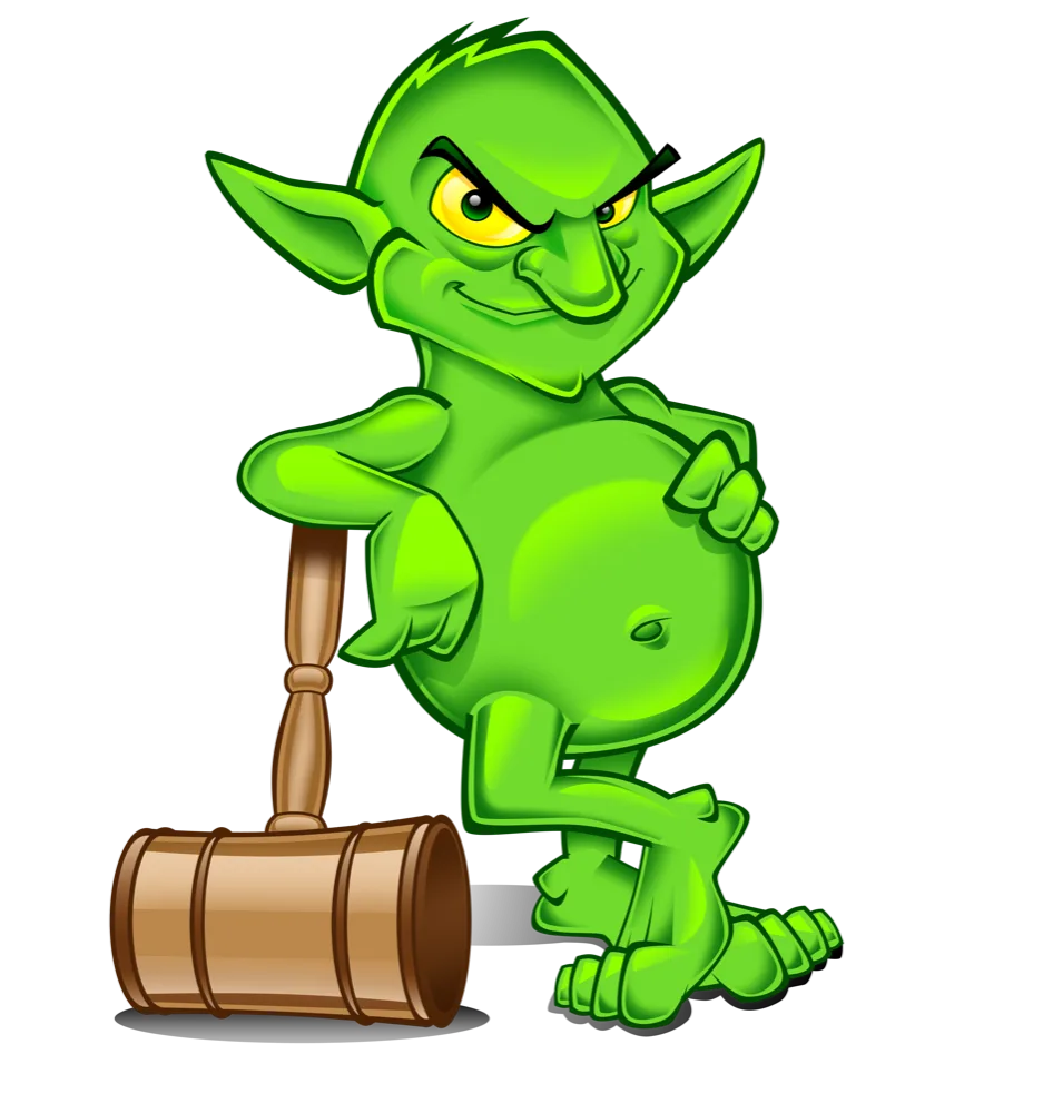 The CGE gremlin, leaning on his mallet